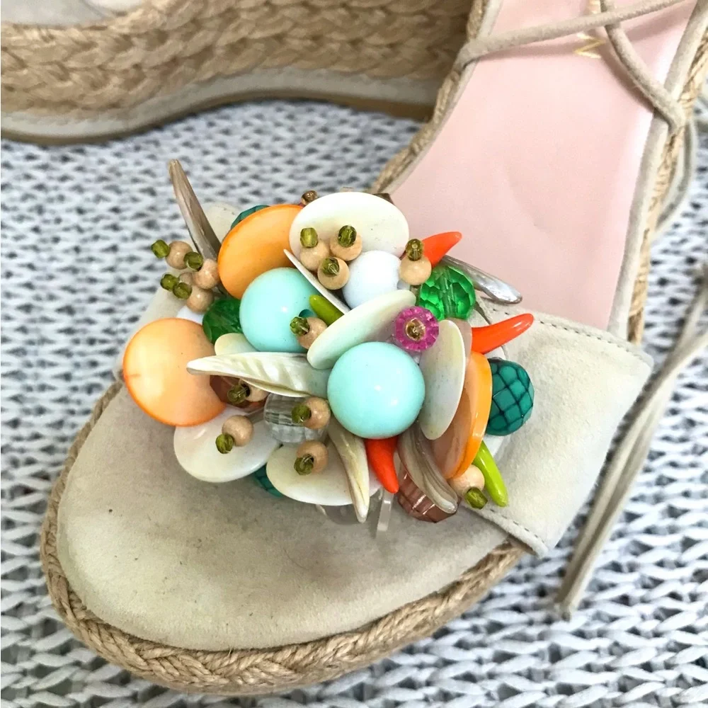 Stuart Weizman Embellished Platform Espadrille - Picture 10 of 16